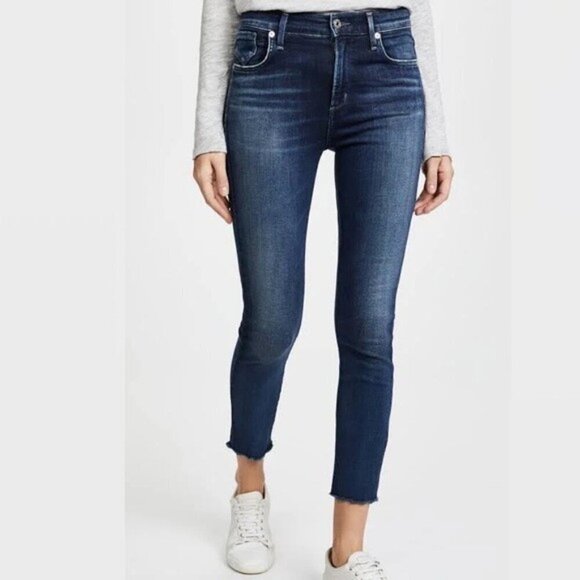 Agolde Sophie Jeans Dark Wash High Rise Ankle/Crop Slim/Skinny Leg Denim 27 - Picture 1 of 13